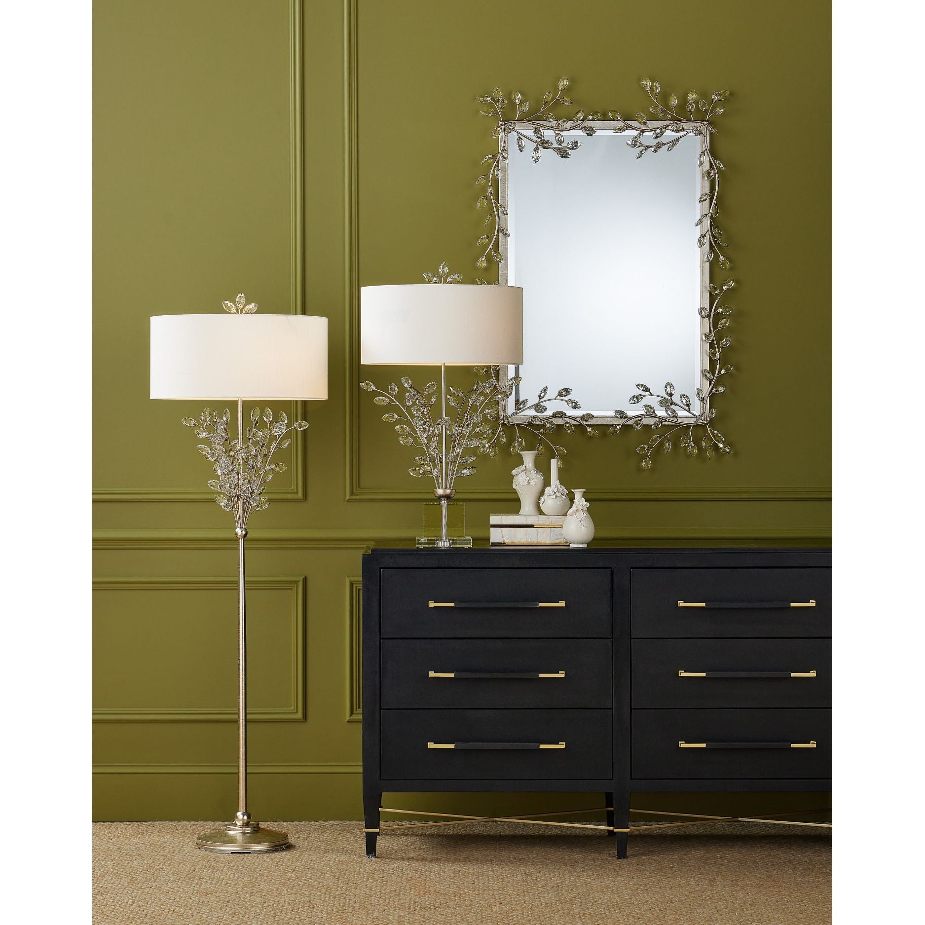 Currey and Company - 3000-0332 - Chest - Verona - Black / Natural / Champagne / Silver