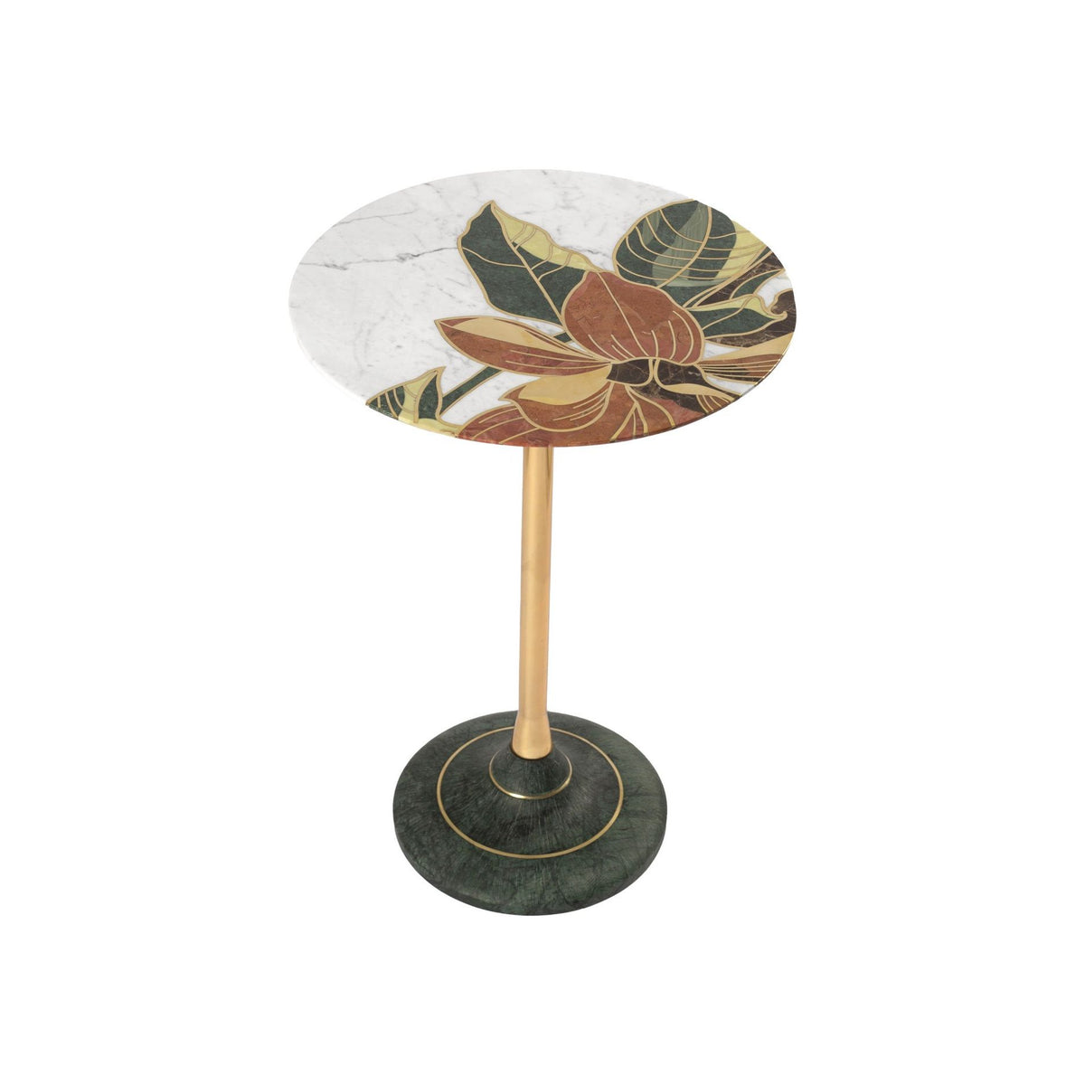 Currey and Company - 4000-0222 - Accent Table - Roselle Stone Inlay Accent Table - Natural / Brass