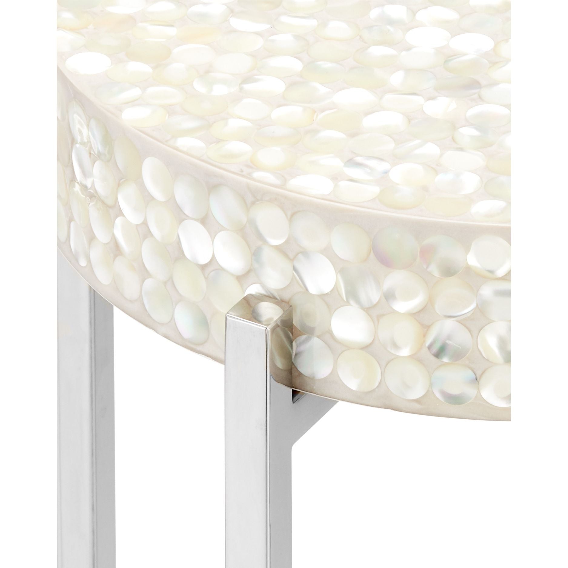 Currey and Company - 4000-0224 - Table basse - Gerri Dot - Nickel naturel/poli