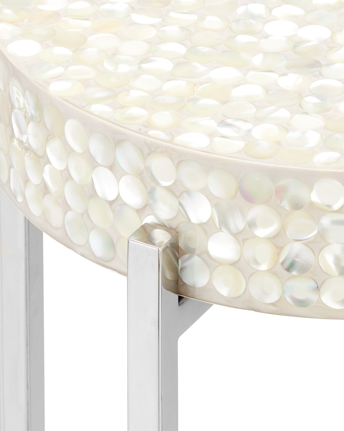 Currey and Company - 4000-0224 - Table basse - Gerri Dot - Nickel naturel/poli