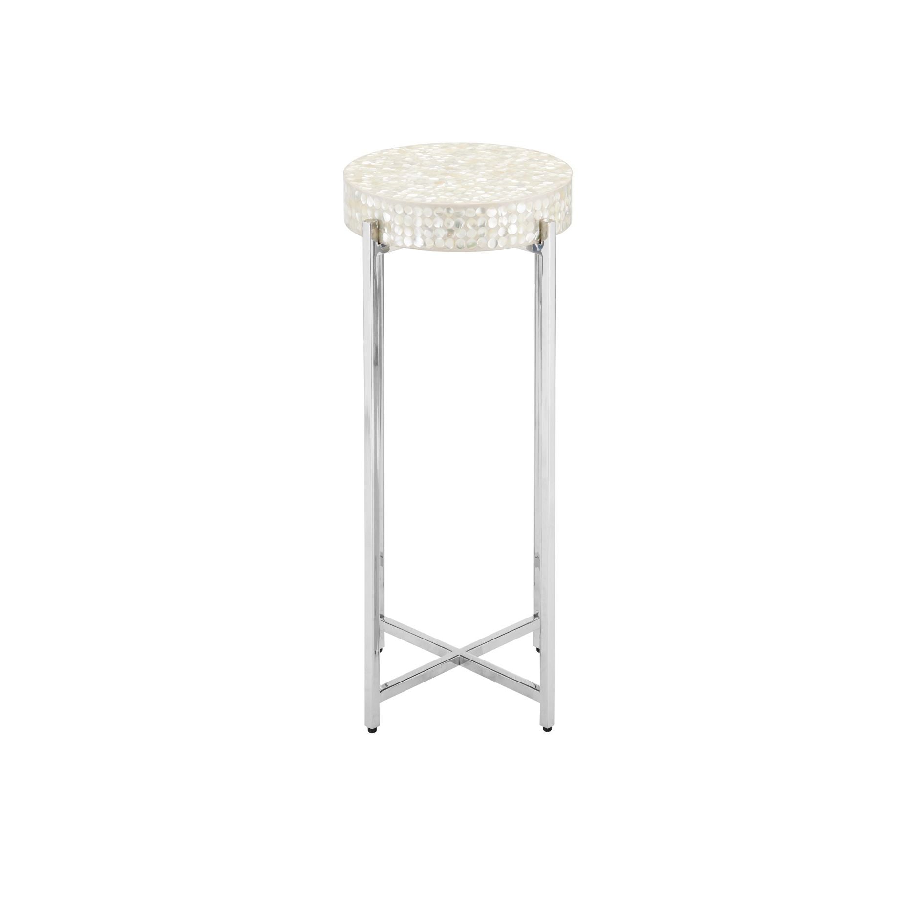 Currey and Company - 4000-0224 - Table basse - Gerri Dot - Nickel naturel/poli