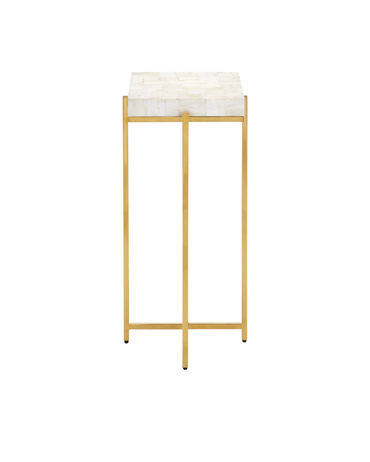 Currey and Company - 4000-0225 - Accent Table - Casey - Natural / Brass