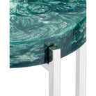 Currey and Company - 4000-0227 - Table basse - Rina - Bleu sarcelle / Nickel poli