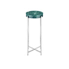 Currey and Company - 4000-0227 - Table basse - Rina - Bleu sarcelle / Nickel poli