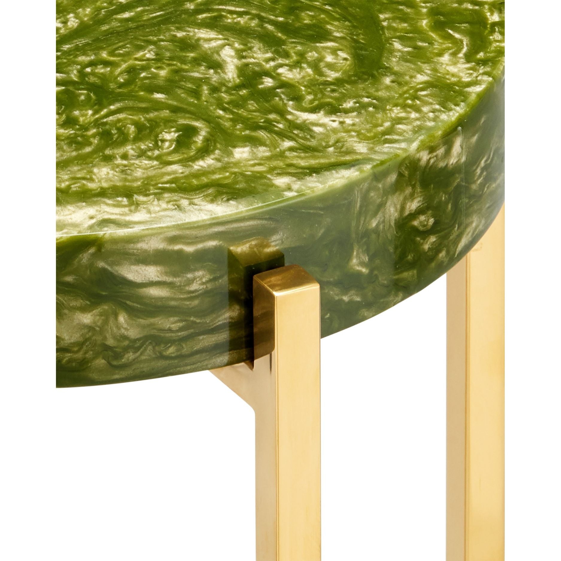 Currey and Company - 4000-0228 - Table à boissons - Rina - Vert / Laiton