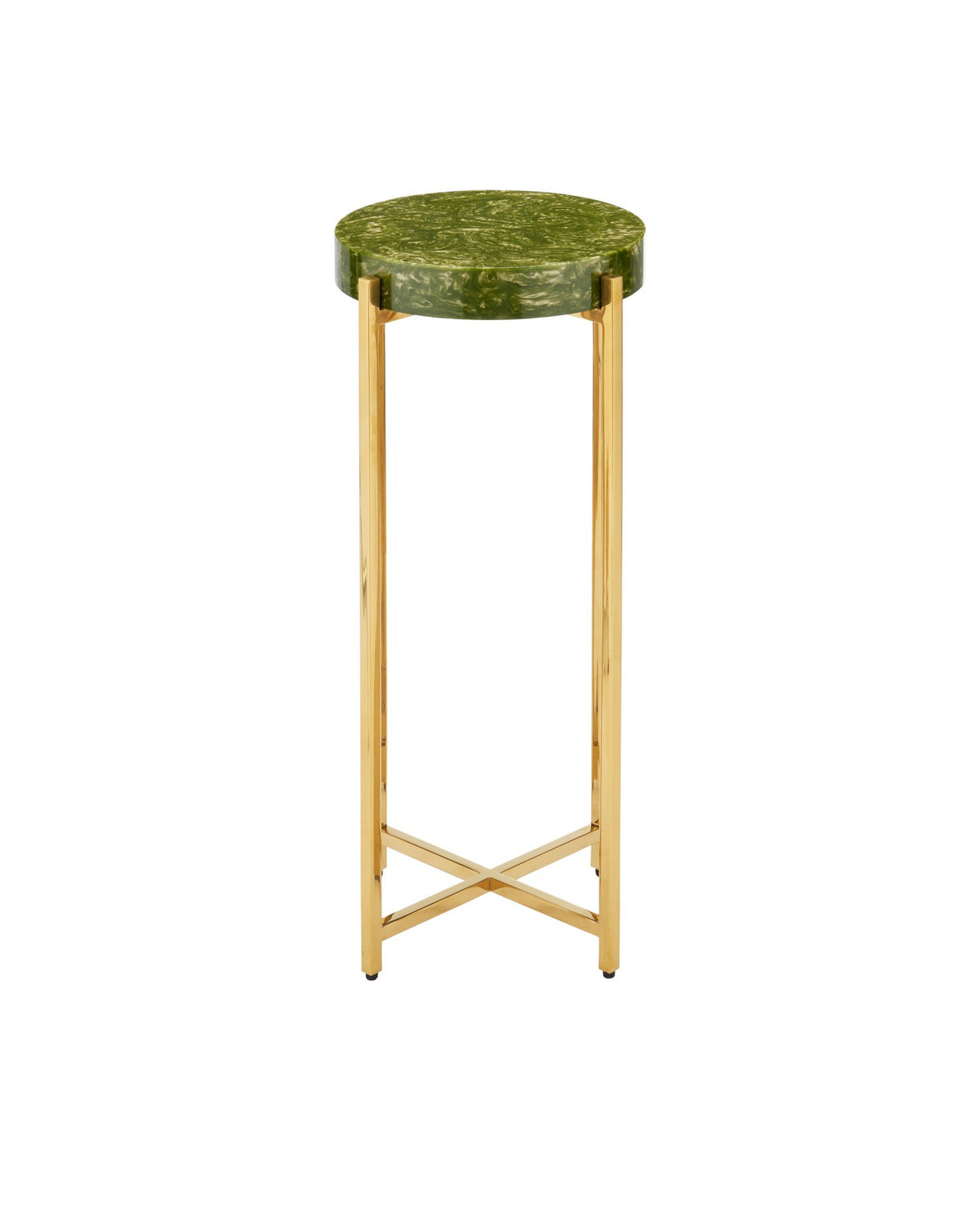 Currey and Company - 4000-0228 - Table à boissons - Rina - Vert / Laiton