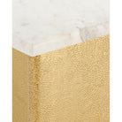 Currey and Company - 4000-0233 - Accent Table - Doublet Marble Accent Table Set of 2 - White / Antique Brass