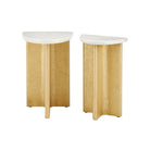 Currey and Company - 4000-0233 - Accent Table - Doublet Marble Accent Table Set of 2 - White / Antique Brass