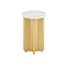 Currey and Company - 4000-0233 - Accent Table - Doublet Marble Accent Table Set of 2 - White / Antique Brass