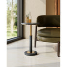 Currey and Company - 4000-0241 - Accent Table - Miles - Natural / Polished Brass