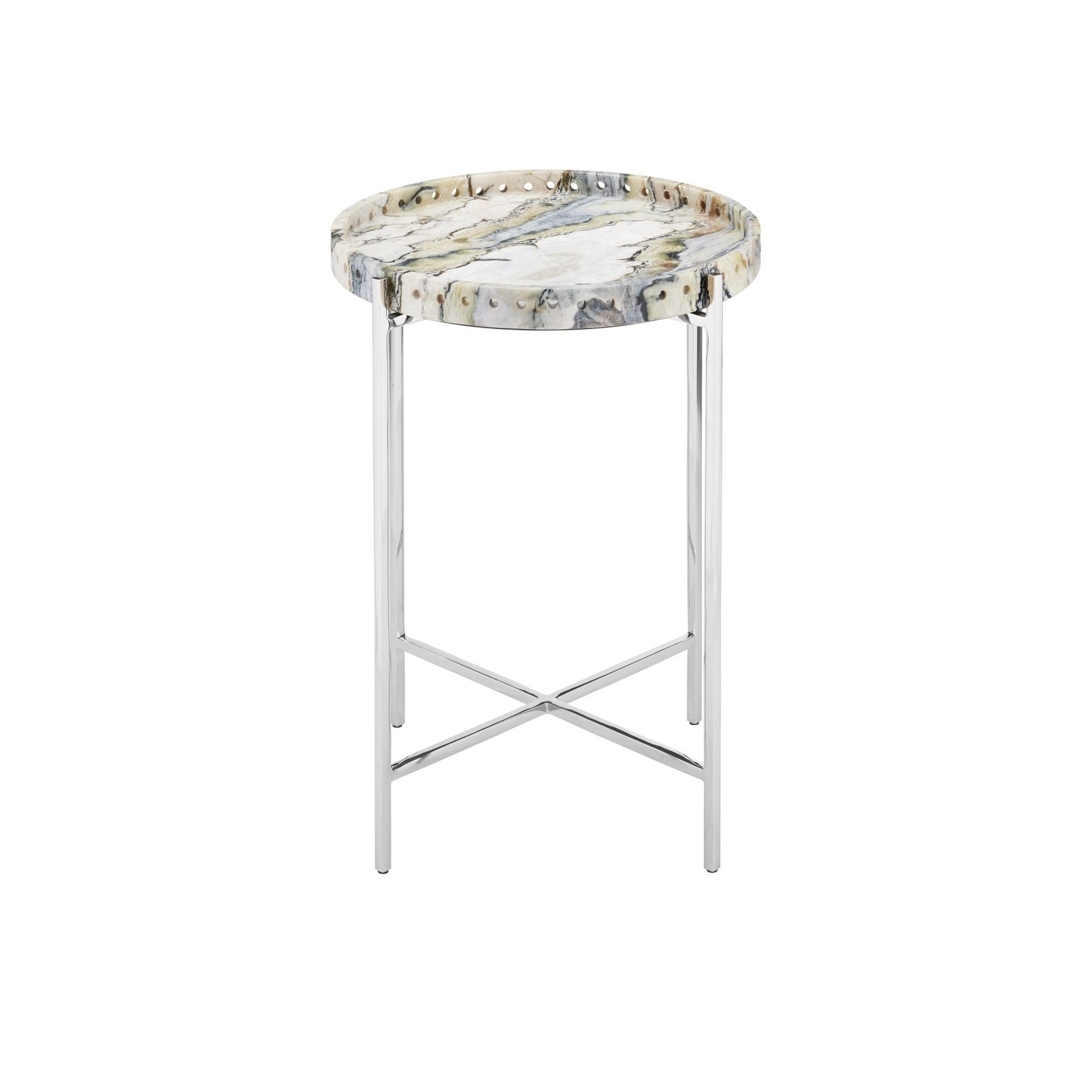 Currey and Company - 4000-0242 - Accent Table - Freya - Natural / Nickel