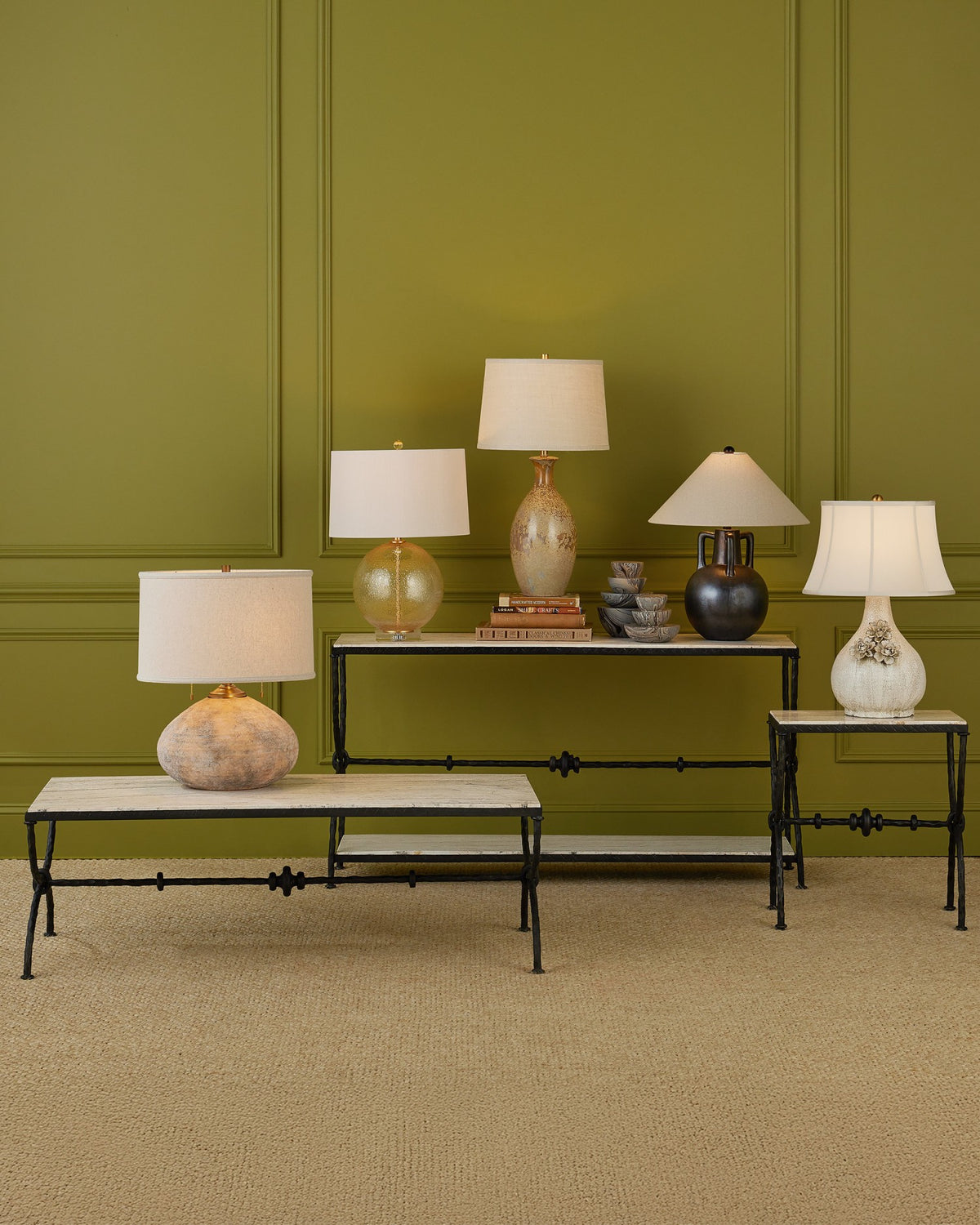 Currey and Company - 4000-0245 - Console Table - Agora - Natural / Rustic Bronze