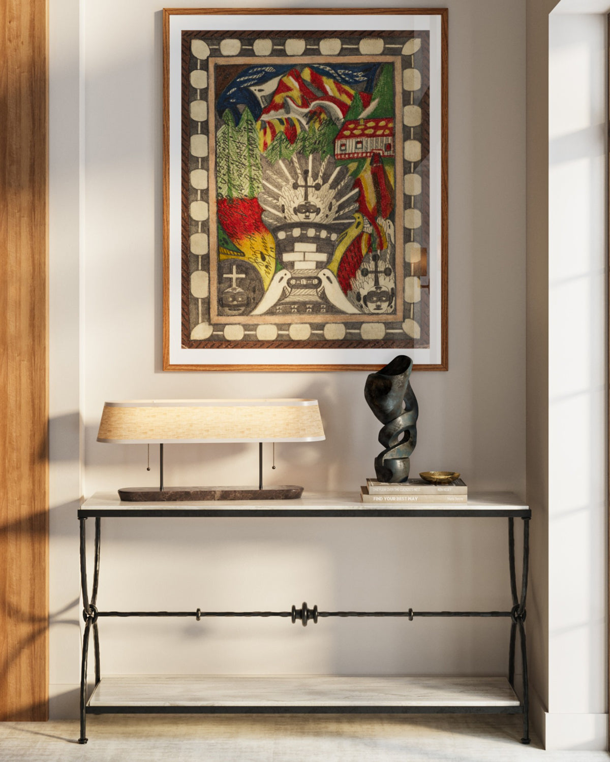 Currey and Company - 4000-0245 - Console Table - Agora - Natural / Rustic Bronze