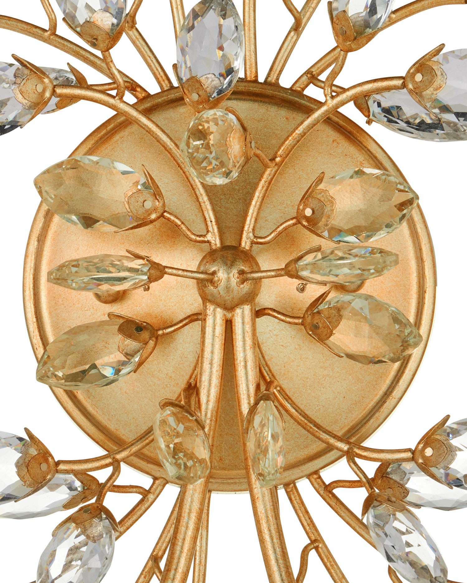 Currey and Company - 5000-0275 - Two Light Wall Sconce - Forget-Me-Not - Clear / Chinois Gold Leaf