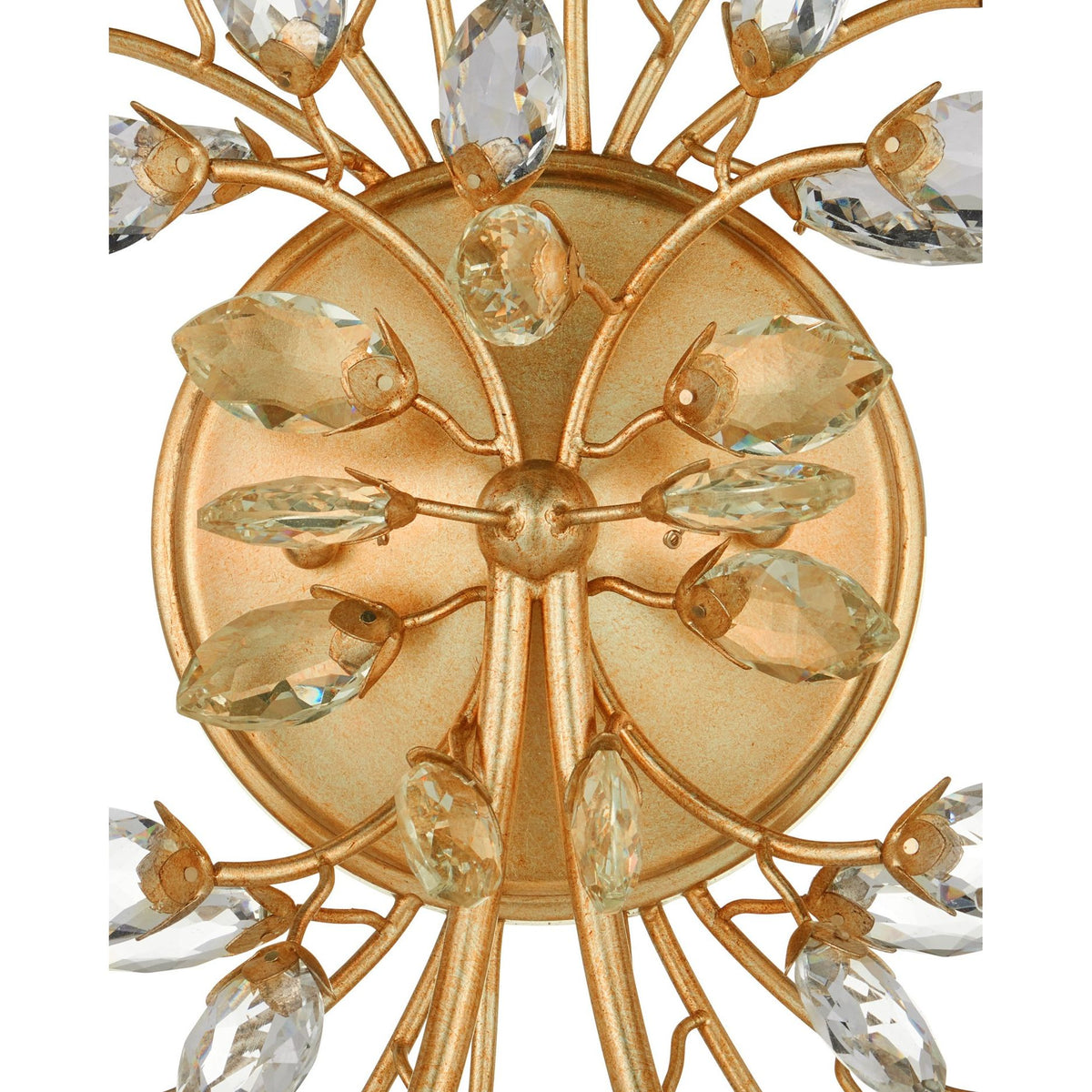 Currey and Company - 5000-0275 - Deux lumières Murale Myosotis - Transparent / Feuille d'or chinoise