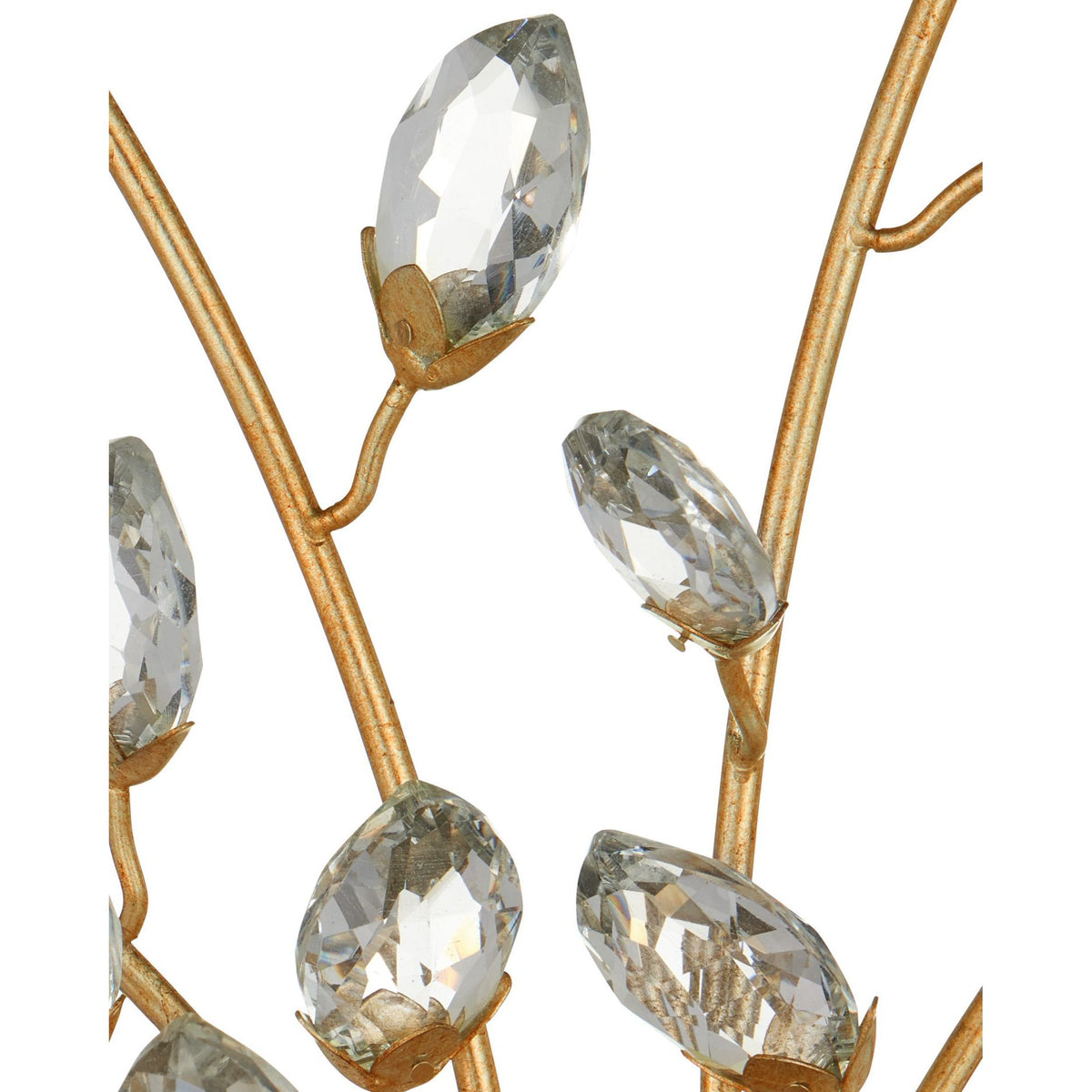 Currey and Company - 5000-0275 - Deux lumières Murale Myosotis - Transparent / Feuille d'or chinoise
