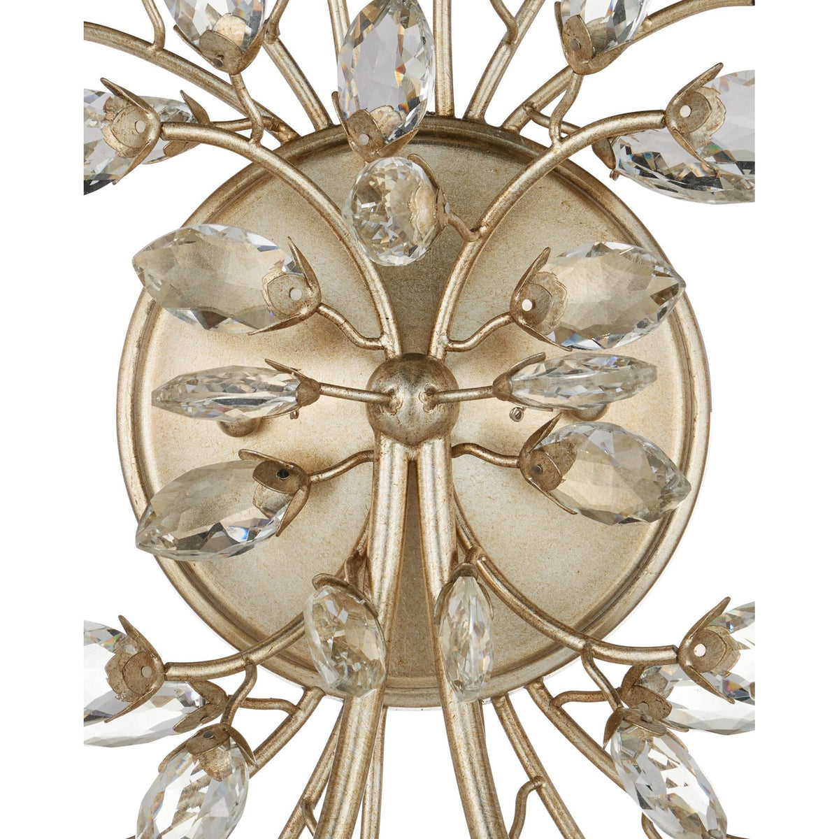 Currey and Company - 5000-0276 - Deux lumières Murale Myosotis - Feuille transparente/argentée
