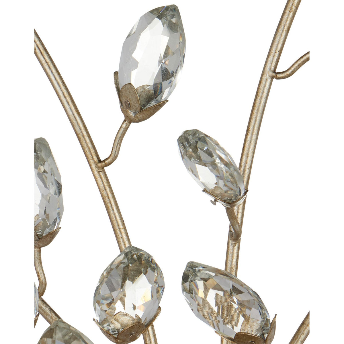 Currey and Company - 5000-0276 - Deux lumières Murale Myosotis - Feuille transparente/argentée