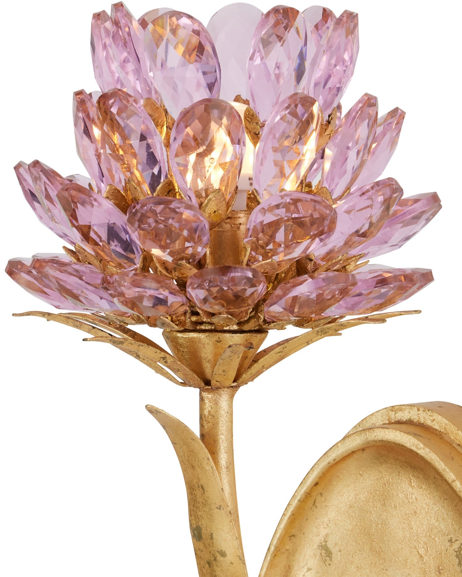 Currey and Company - 5000-0279 - One Light Wall Sconce - Marilee - Pink / Dutch Gold Leaf