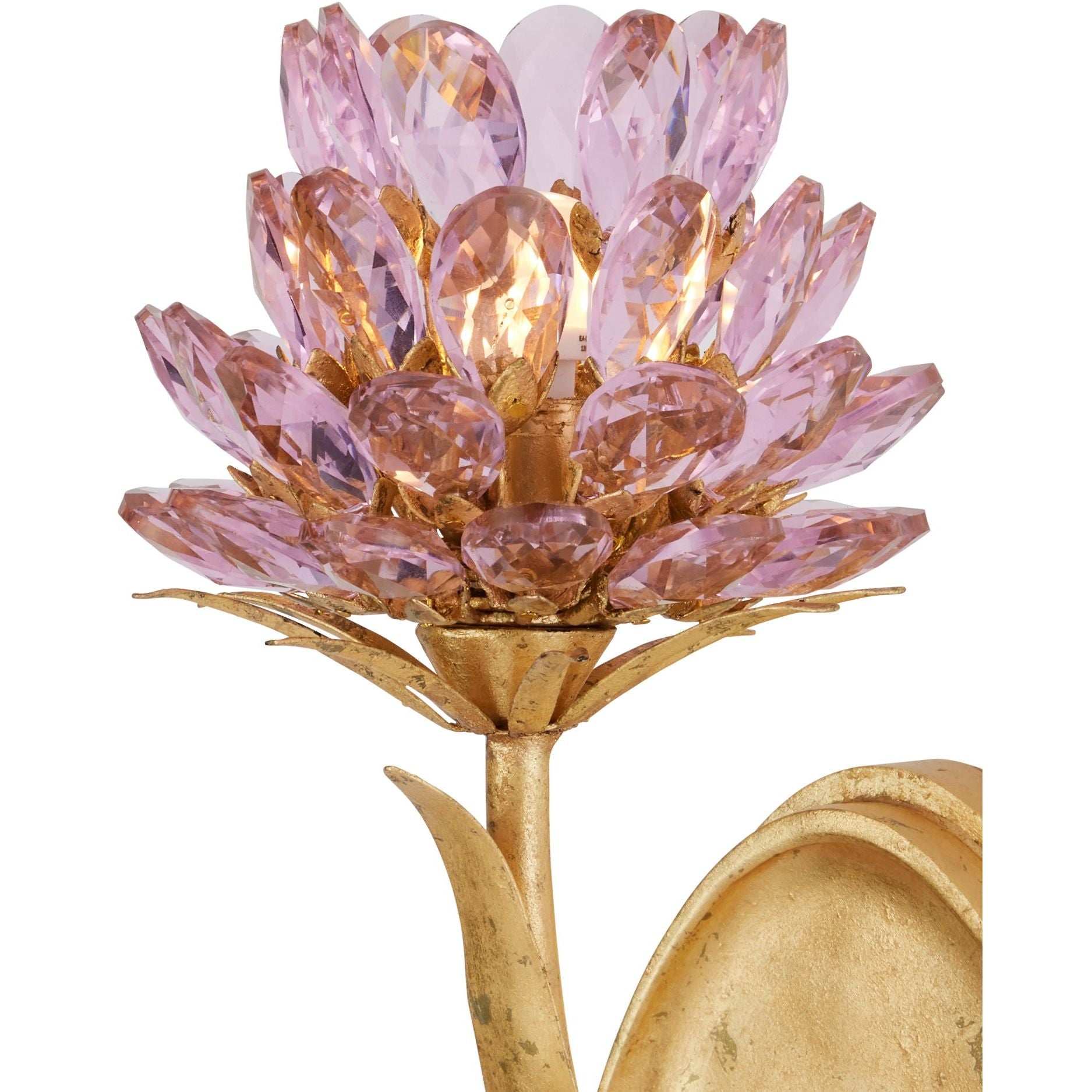 Currey and Company - 5000-0279 - Une lumière Murale - Marilee - Feuille rose / or hollandais