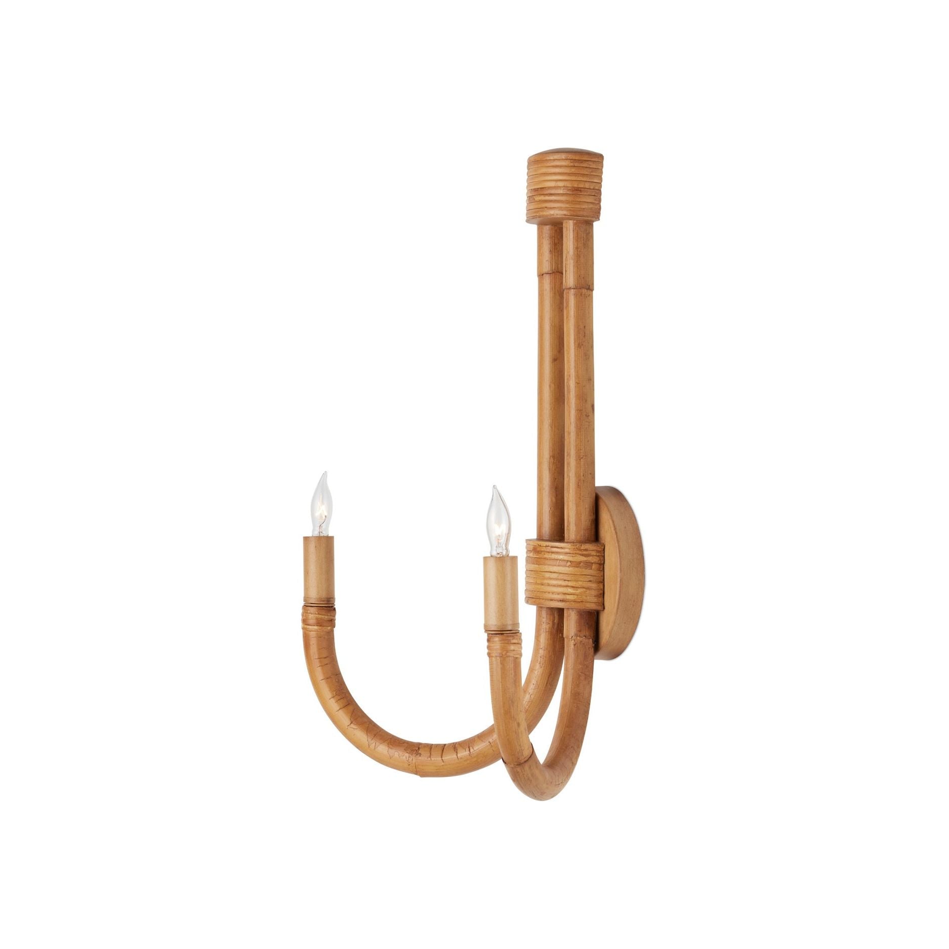 Currey and Company - 5000-0280 - Two Light Wall Sconce - Samsara - Natural / Saddle Tan