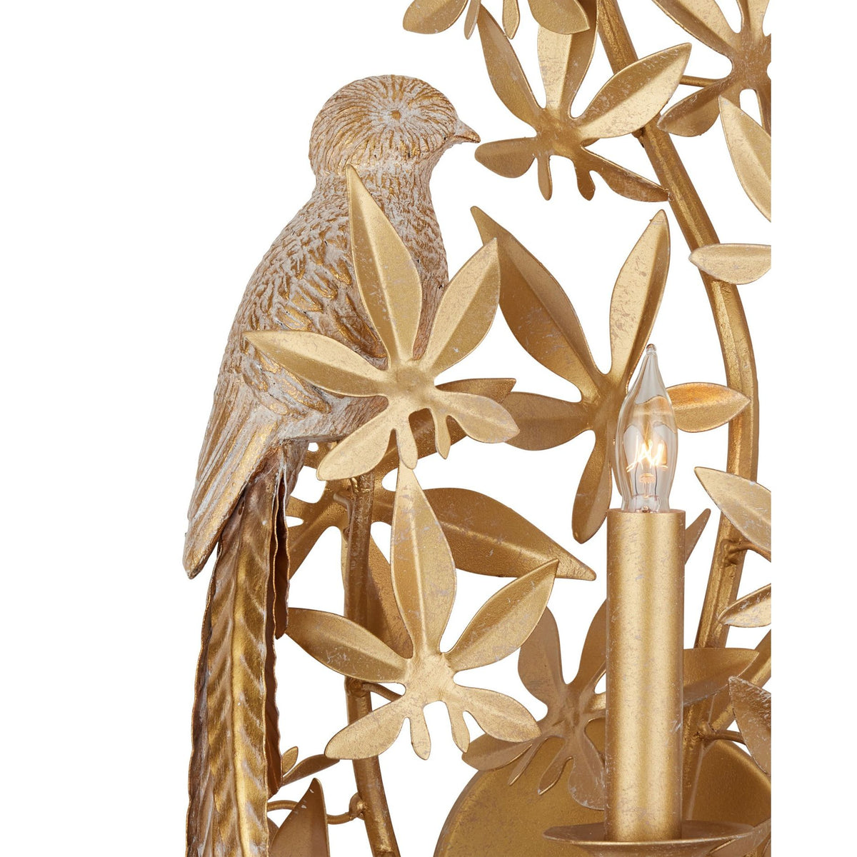 Currey and Company - 5000-0281 - Une lumière Murale - Volière - Or suédois
