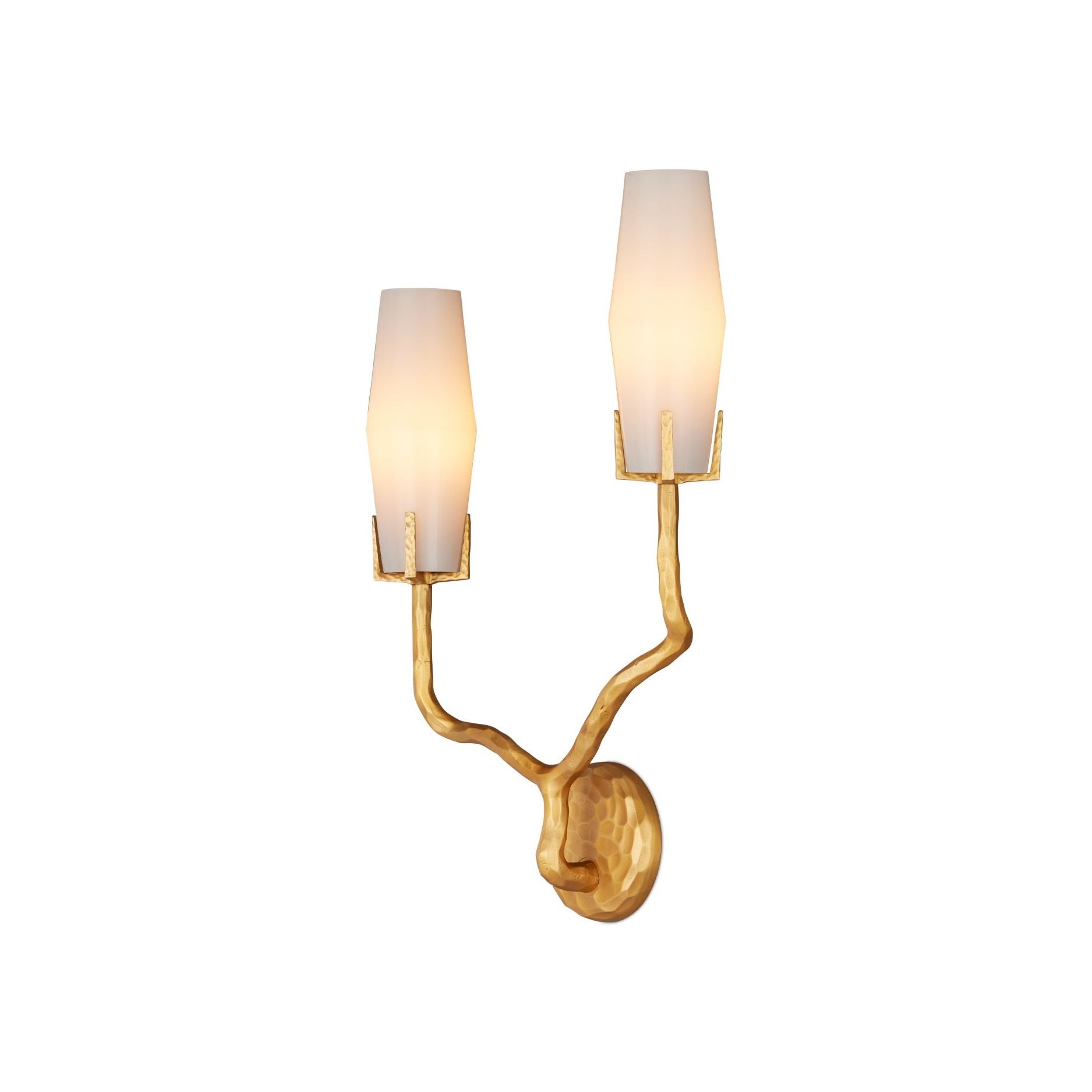 Currey and Company - 5000-0284 - Two Light Wall Sconce - Mathilda - White / Matte Gold
