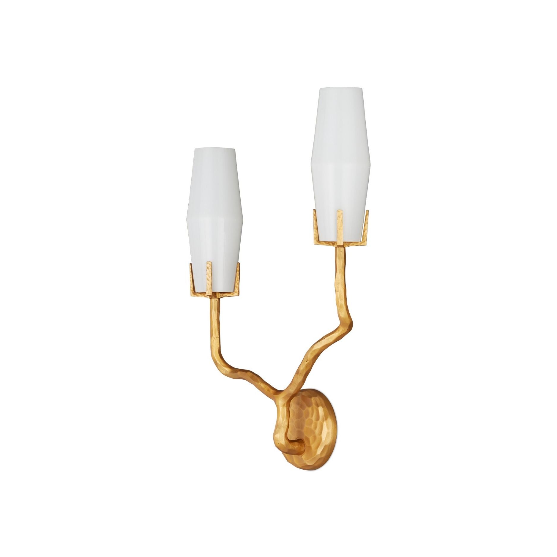 Currey and Company - 5000-0284 - Two Light Wall Sconce - Mathilda - White / Matte Gold