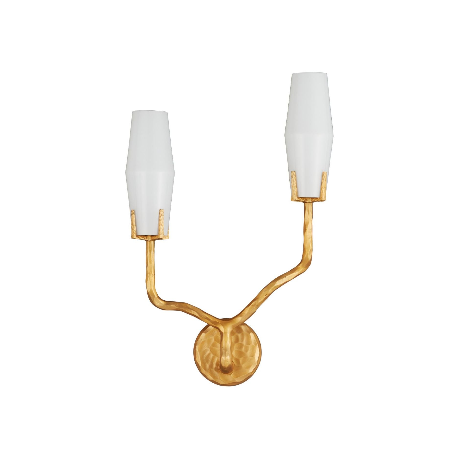 Currey and Company - 5000-0284 - Two Light Wall Sconce - Mathilda - White / Matte Gold
