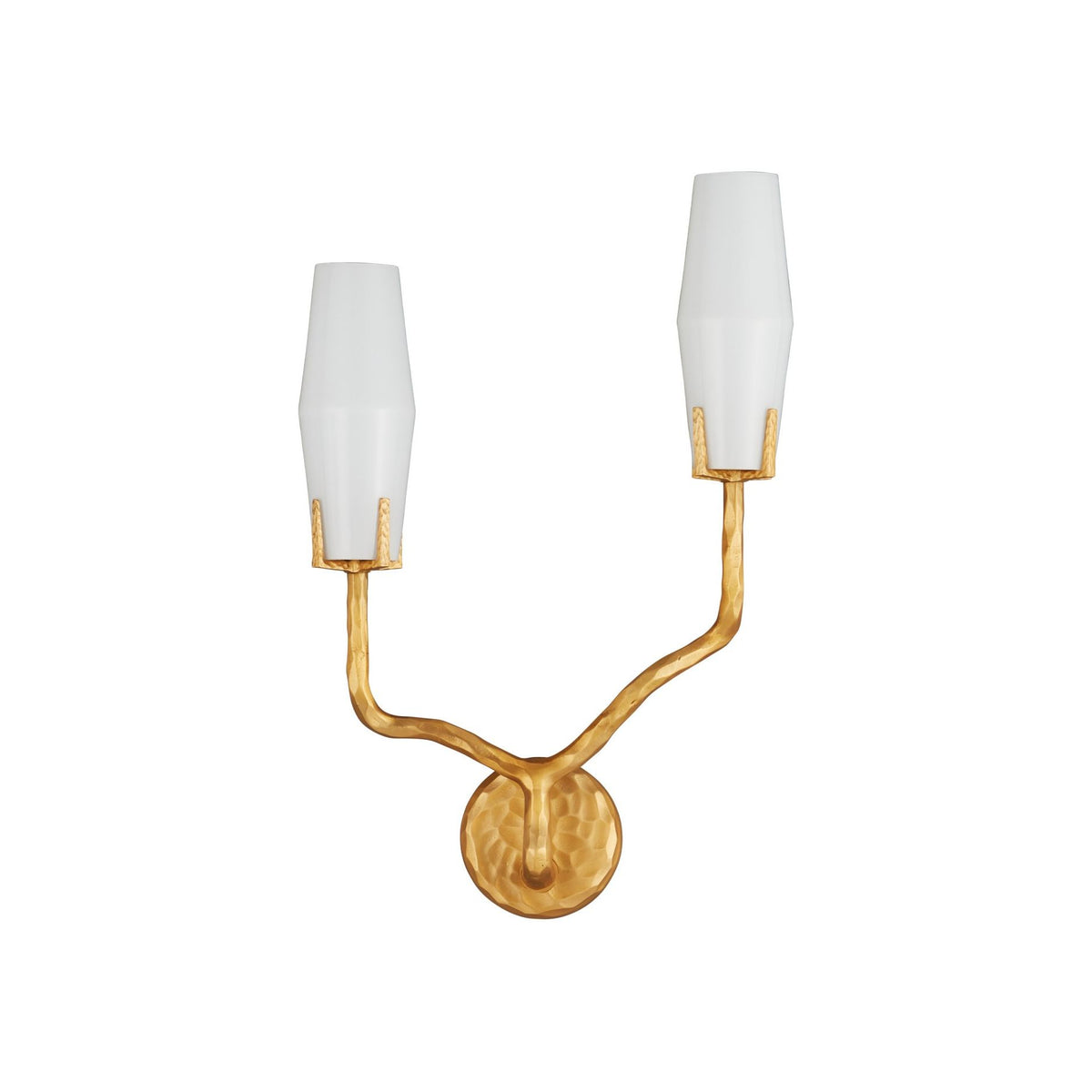 Currey and Company - 5000-0284 - Two Light Wall Sconce - Mathilda - White / Matte Gold