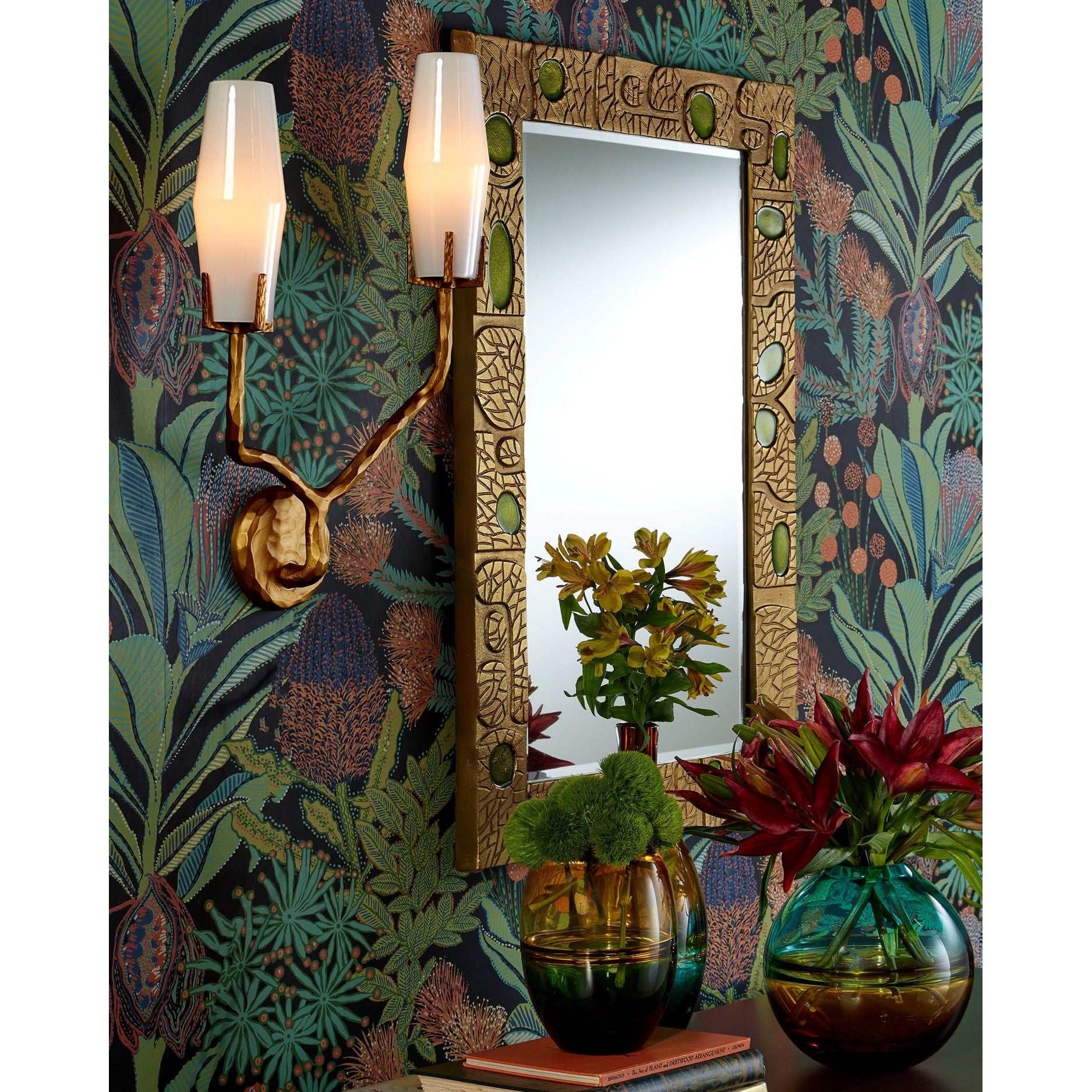 Currey and Company - 5000-0284 - Two Light Wall Sconce - Mathilda - White / Matte Gold