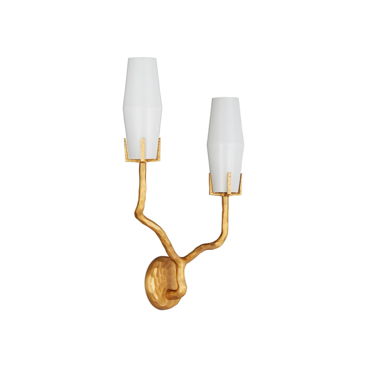 Currey and Company - 5000-0285 - Two Light Wall Sconce - Mathilda - White / Matte Gold