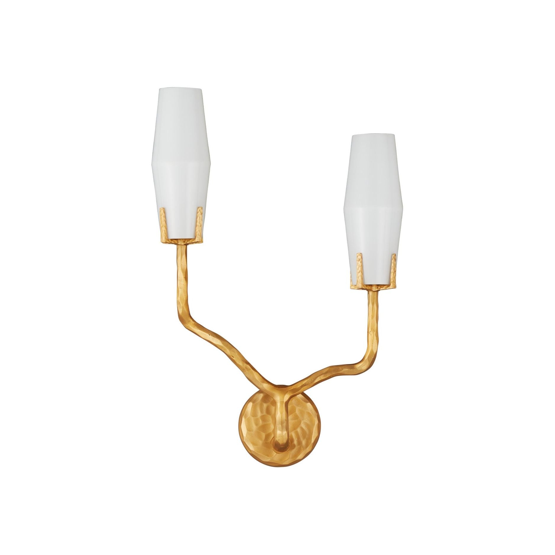 Currey and Company - 5000-0285 - Two Light Wall Sconce - Mathilda - White / Matte Gold