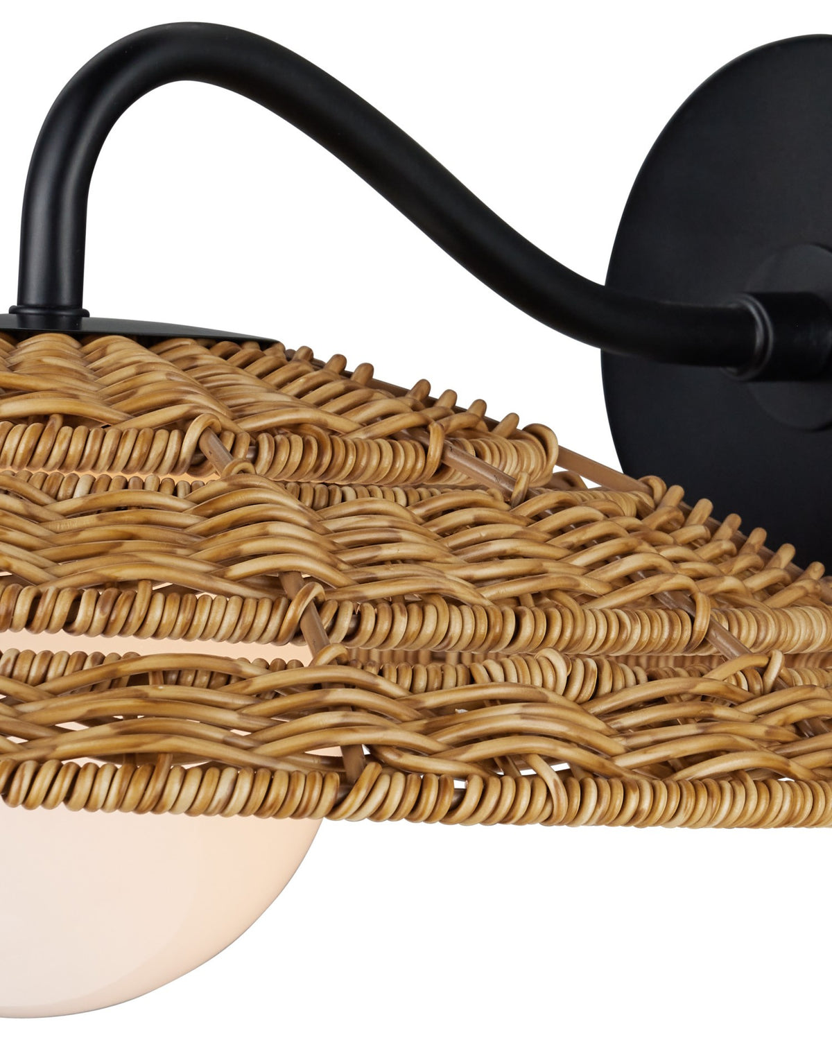 Currey and Company - 5500-0059 - One Light Wall Sconce - Barbary - Natural / Black / Frosted White