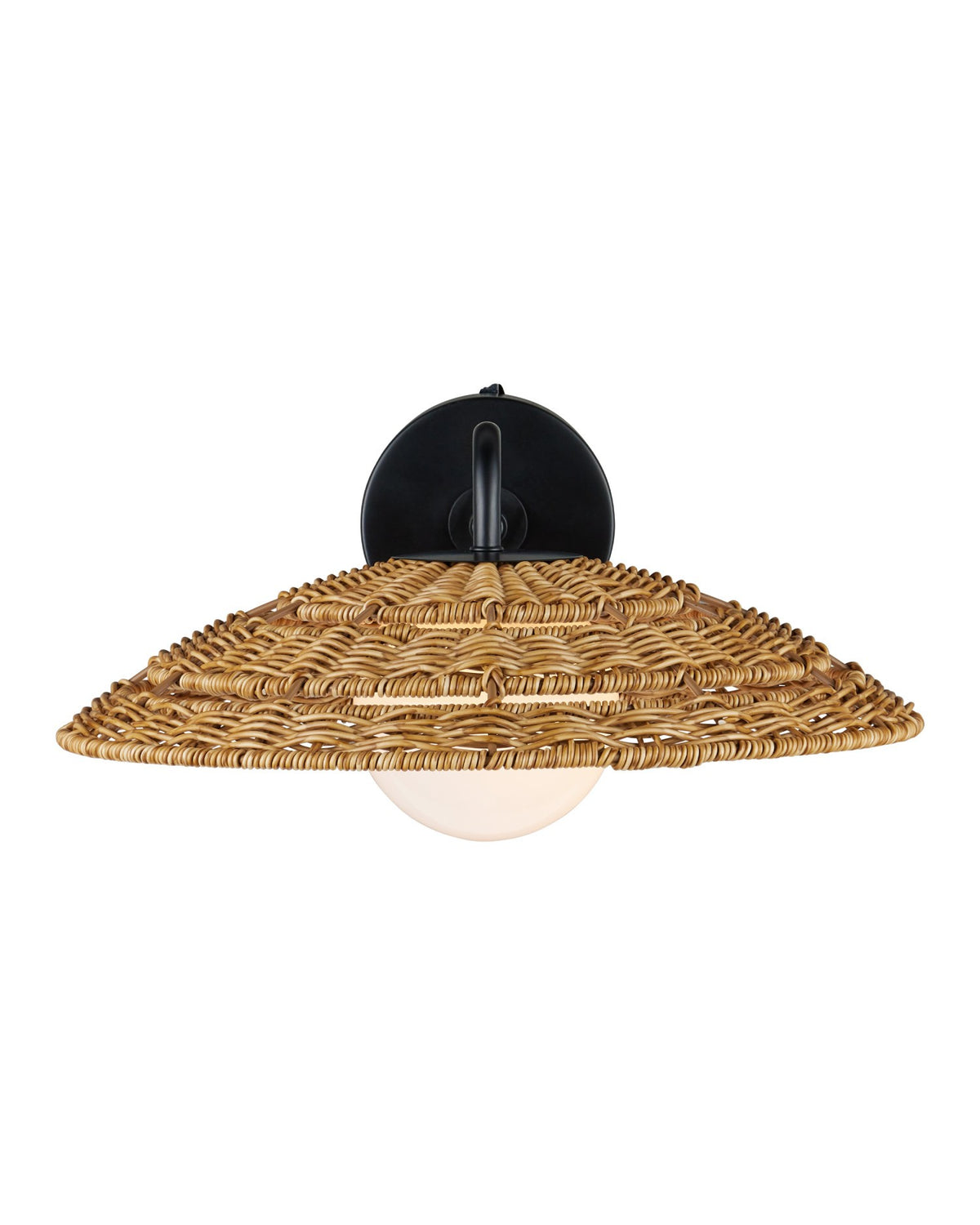 Currey and Company - 5500-0059 - One Light Wall Sconce - Barbary - Natural / Black / Frosted White