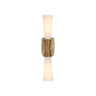 Currey and Company - 5800-0065 - Deux lumières Murale - Burrows - Blanc opaque / Laiton antique