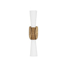 Currey and Company - 5800-0065 - Deux lumières Murale - Burrows - Blanc opaque / Laiton antique