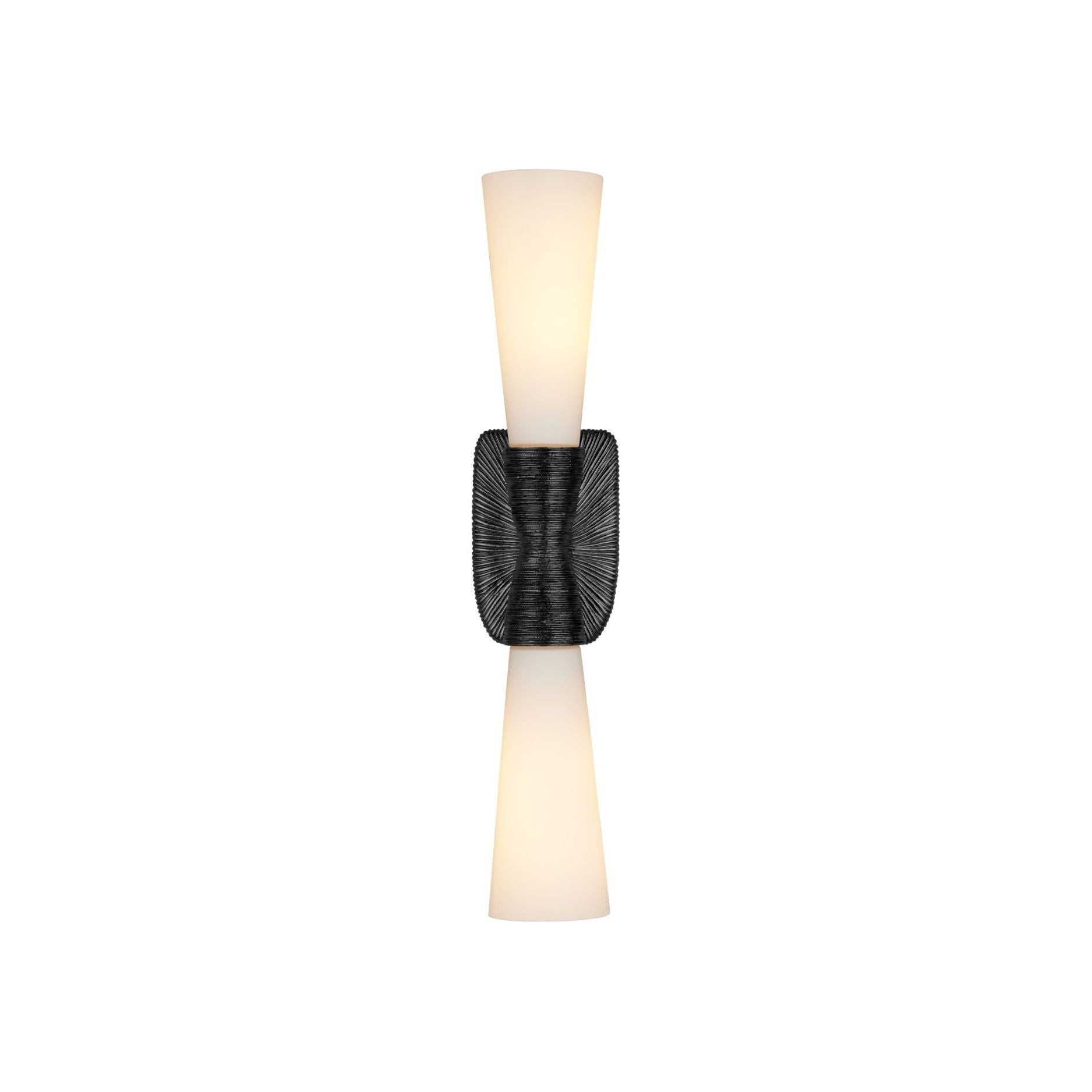 Currey and Company - 5800-0066 - Deux lumières Murale - Burrows - Blanc opaque / Bronze huilé