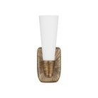 Currey and Company - 5800-0067 - Une lumière Murale - Bonaz - Blanc opaque / Laiton antique