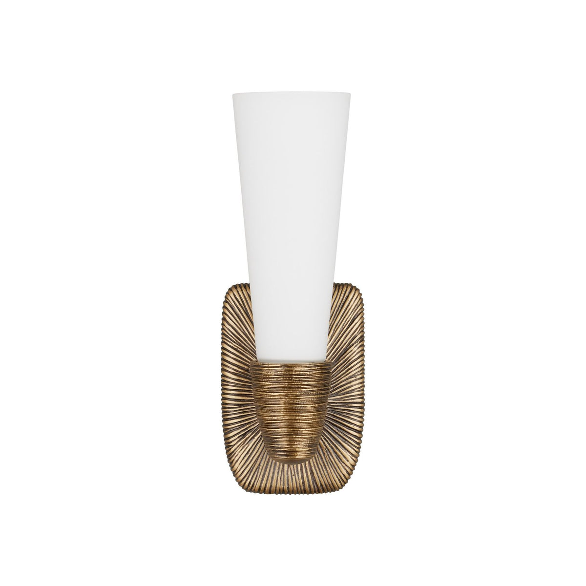 Currey and Company - 5800-0067 - One Light Wall Sconce - Bonaz - Opaque White / Antique Brass
