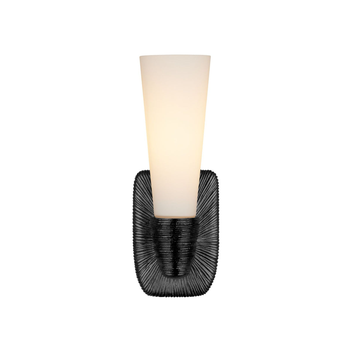 Currey and Company - 5800-0068 - One Light Wall Sconce - Bonaz - Opaque White / Oil Rubbed Bronze