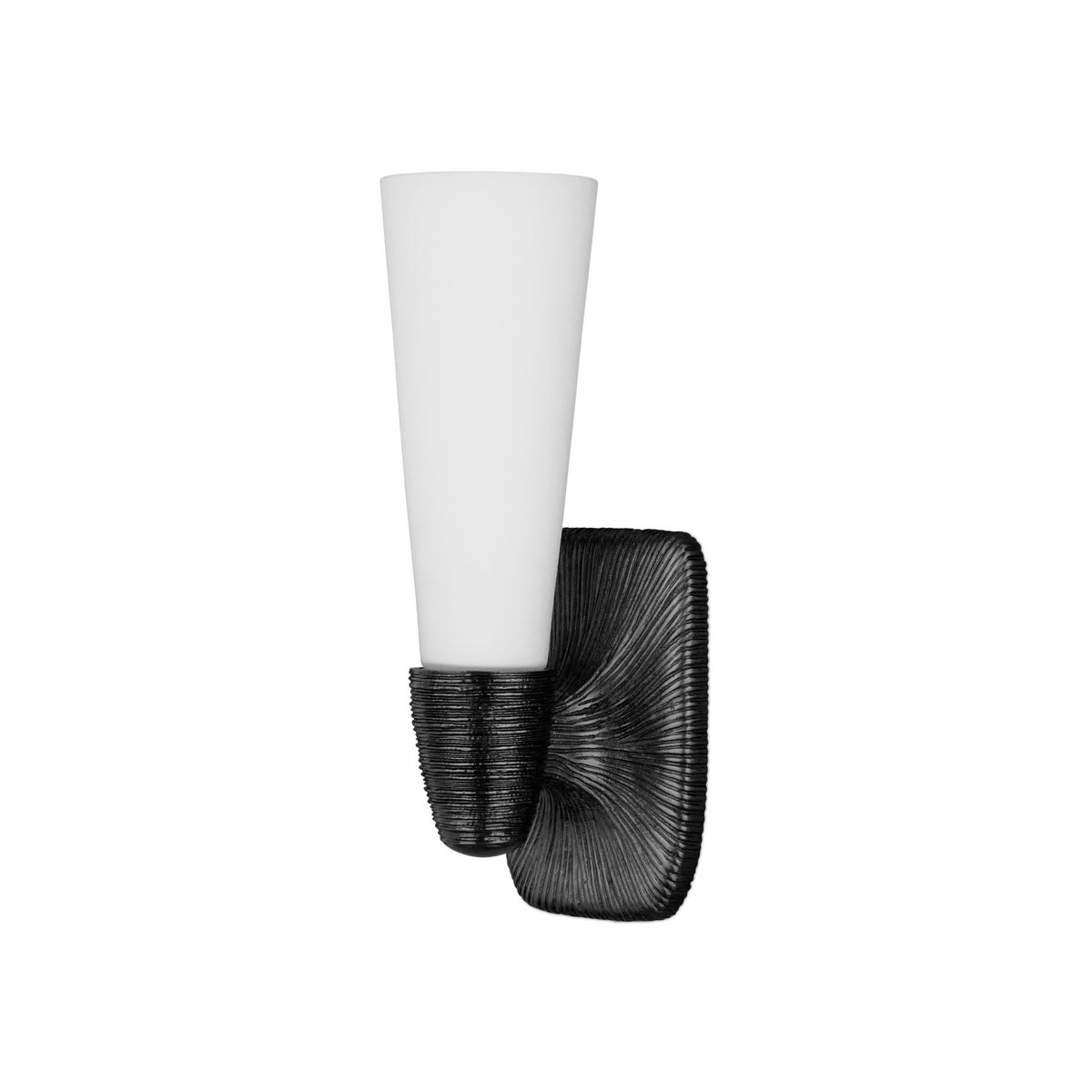 Currey and Company - 5800-0068 - One Light Wall Sconce - Bonaz - Opaque White / Oil Rubbed Bronze