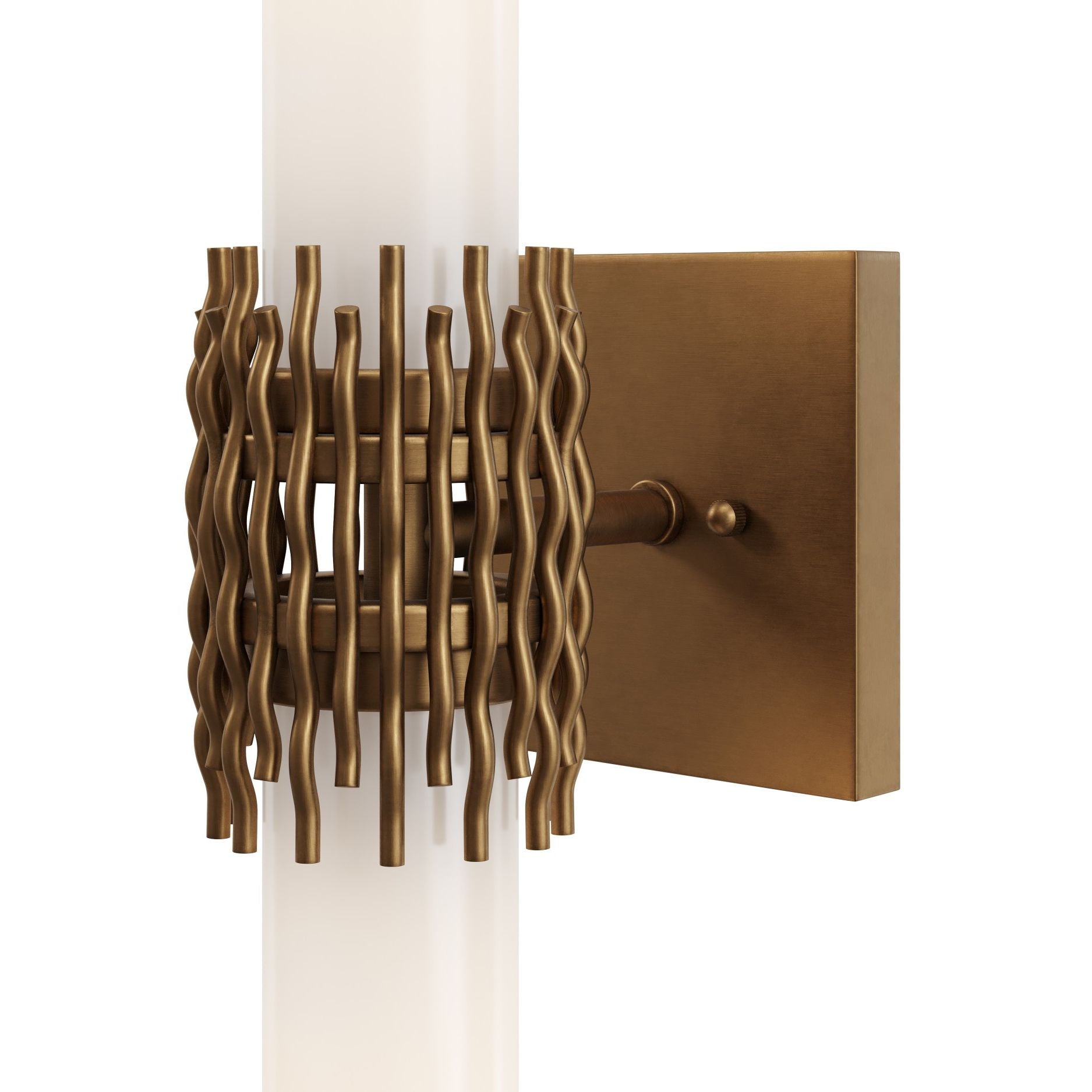 Currey and Company - 5800-0069 - Deux lumières Murale - Brietta - Blanc opaque / Laiton antique