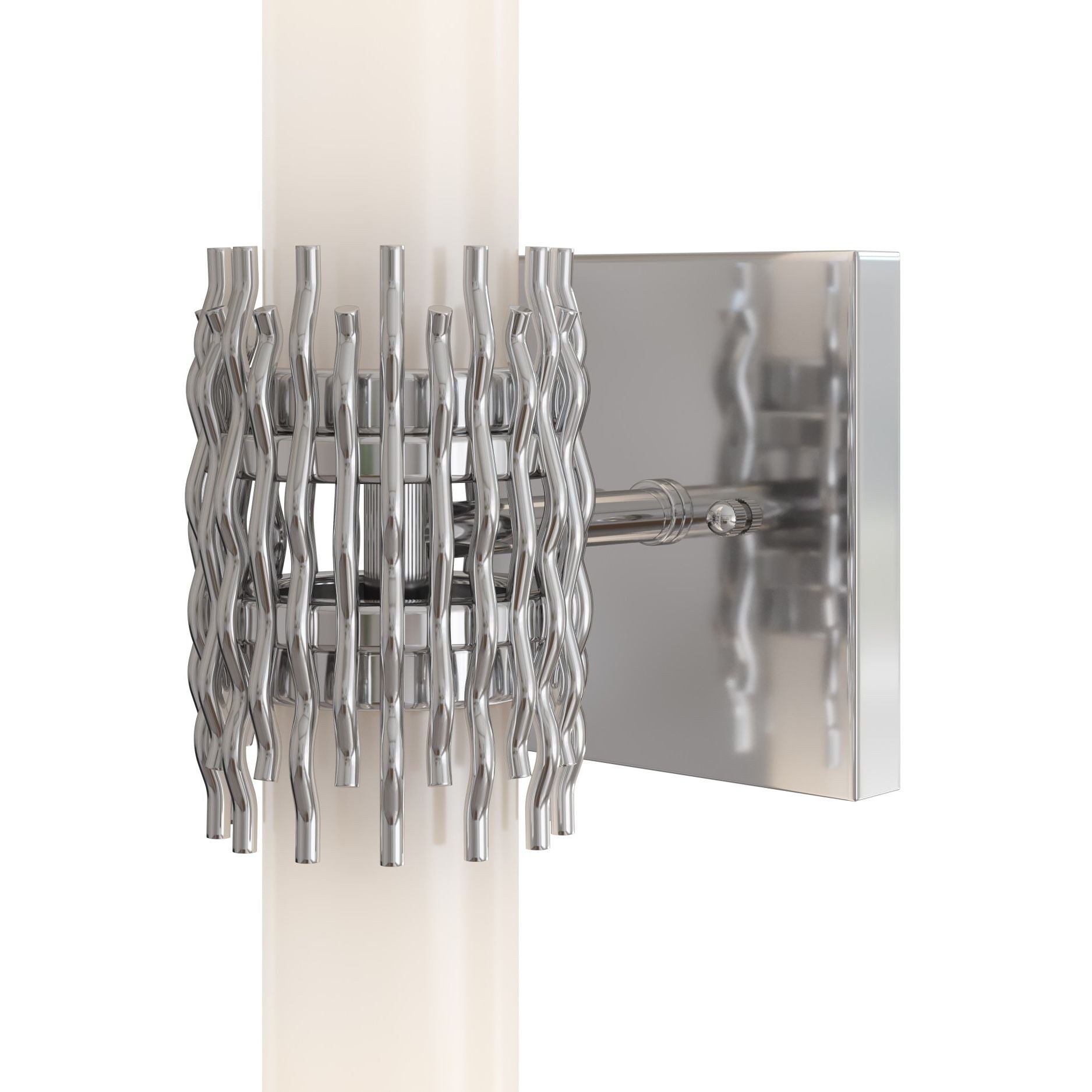 Currey and Company - 5800-0070 - Deux lumières Murale - Brietta - Blanc opaque / Nickel poli
