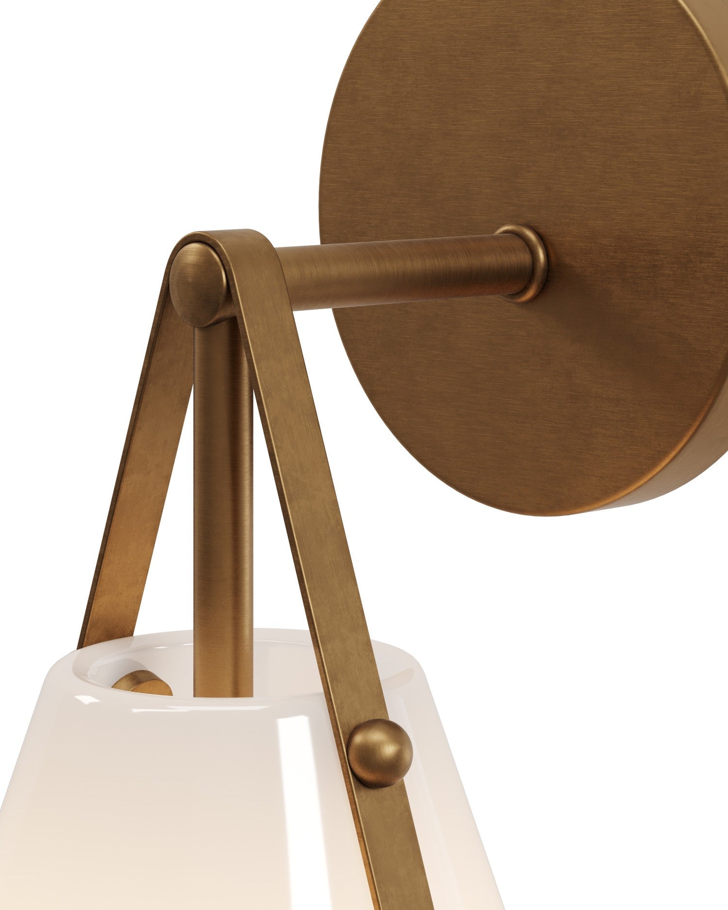 Currey and Company - 5800-0072 - One Light Wall Sconce - Bronwen - Opaque White / Antique Brass