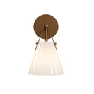 Currey and Company - 5800-0072 - Une lumière Murale - Bronwen - Blanc opaque / Laiton antique