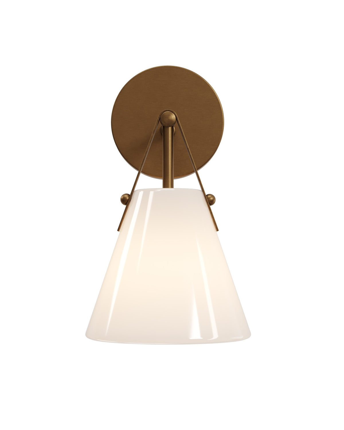 Currey and Company - 5800-0072 - One Light Wall Sconce - Bronwen - Opaque White / Antique Brass