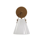 Currey and Company - 5800-0072 - Une lumière Murale - Bronwen - Blanc opaque / Laiton antique