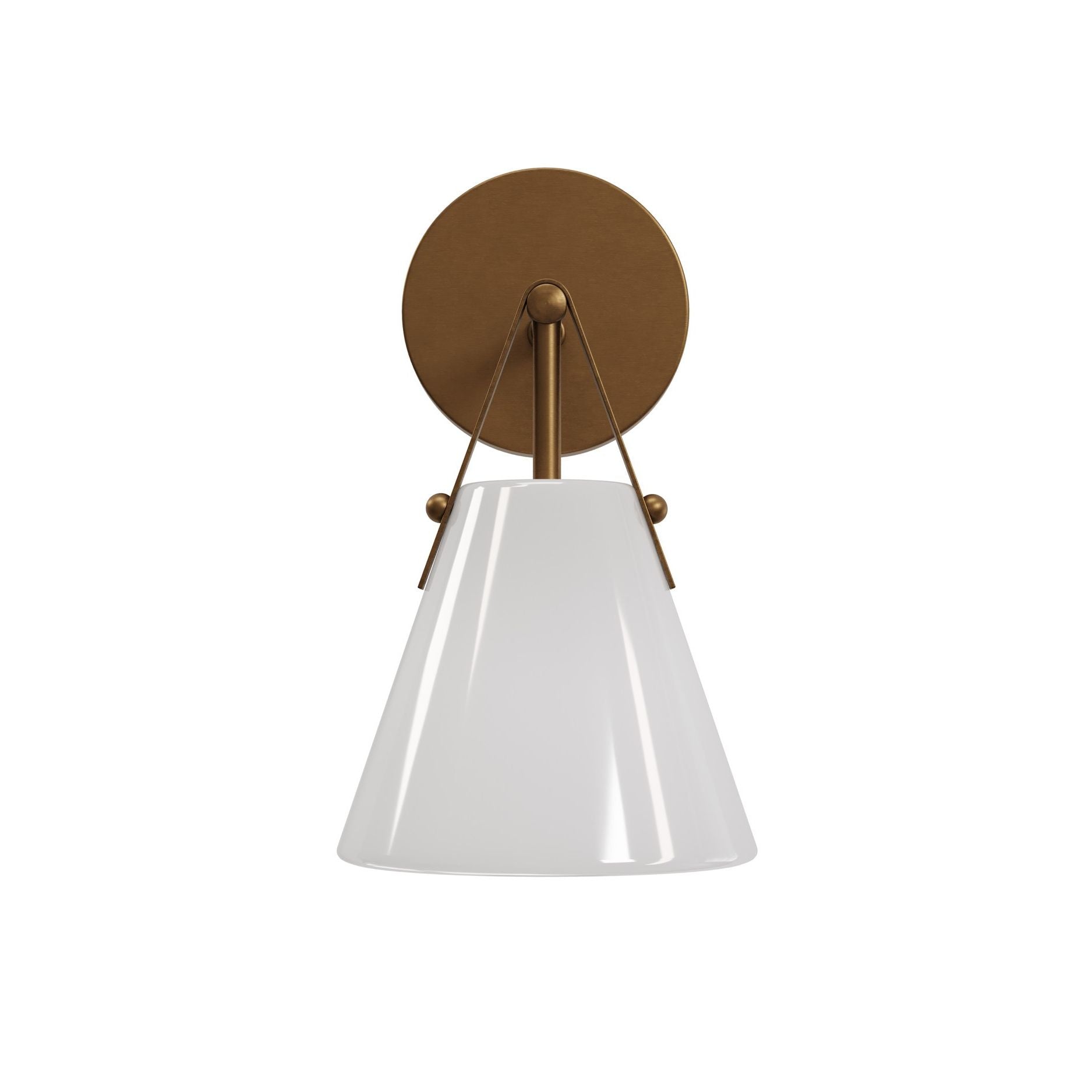 Currey and Company - 5800-0072 - One Light Wall Sconce - Bronwen - Opaque White / Antique Brass