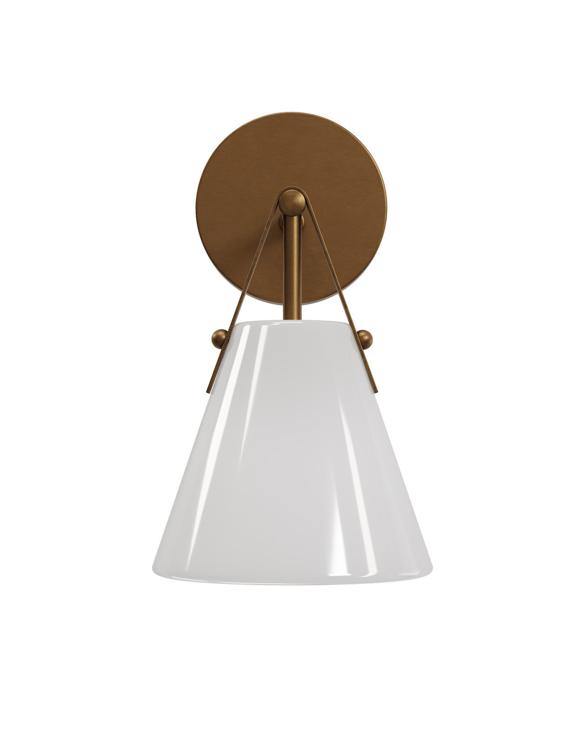 Currey and Company - 5800-0072 - One Light Wall Sconce - Bronwen - Opaque White / Antique Brass